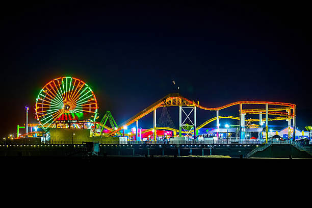 istock Pacific Park illuminated at night on Santa Monica Pier 2258381247