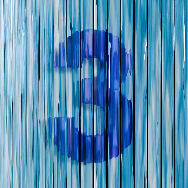 Number 3 neon sign illuminated with blue and purple lights. Marketing And Consumerism Concept.