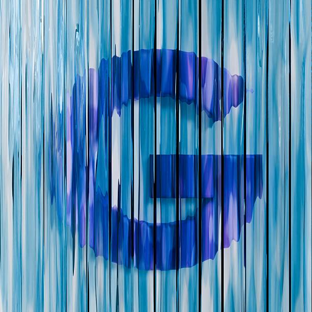 Blue reed glass font Letter G 3D rendering illustrations