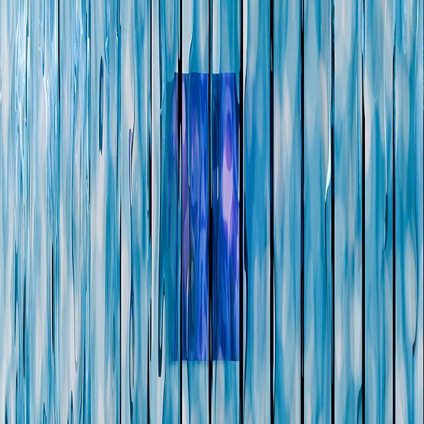 Blue reed glass font Letter I 3D rendering illustrations