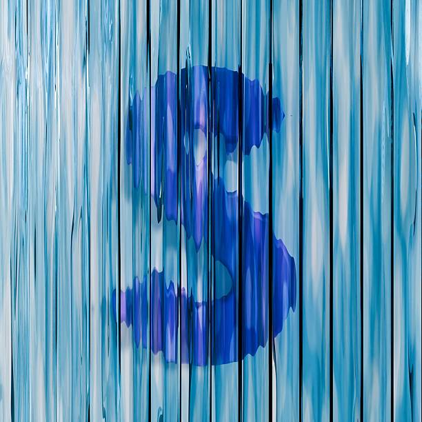 Blue reed glass font Letter S 3D rendering illustrations