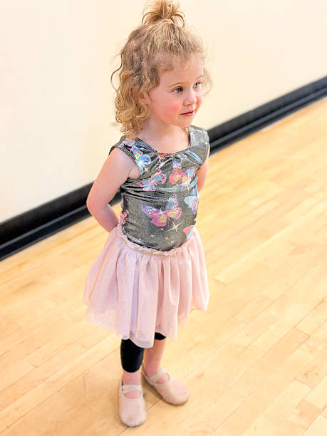 Preschool child taking her first ballet lesson