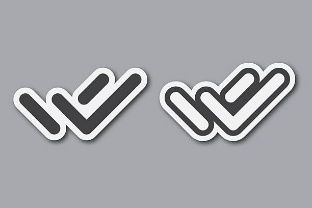 check sticker icon set for design template