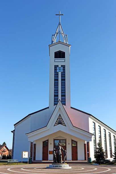 Sesvete, Croatia - February 25, 2010: Parish church of the Good Shepherd in Brestje, Zagreb, Croatia