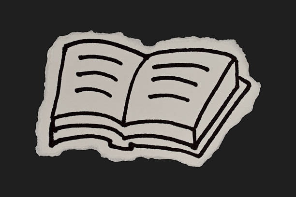 Black And White Grunge Ripped Paper Book Doodle