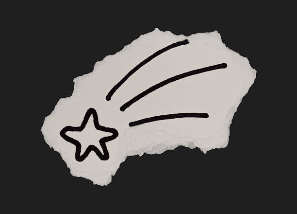 Black And White Grunge Ripped Paper Star Doodle