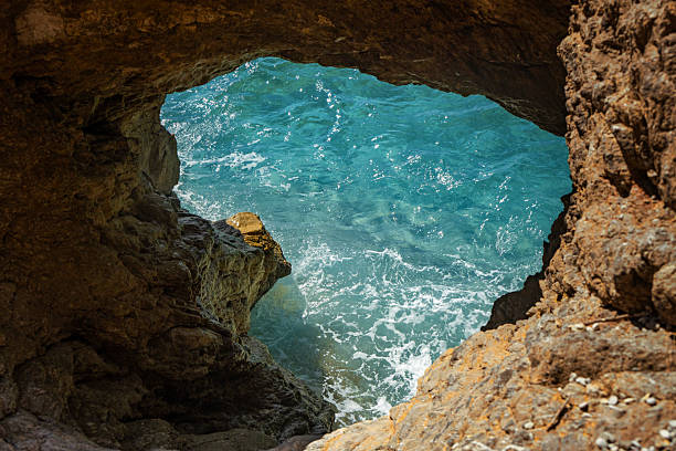 Heart-shaped Cave by the Mediterranean Sea in Turkey