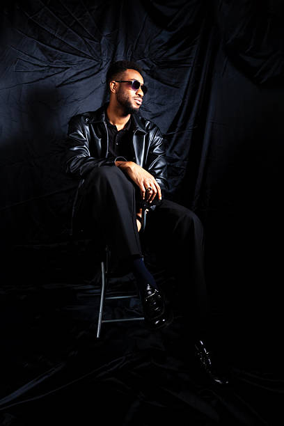 Portrait of afro men on black backround
