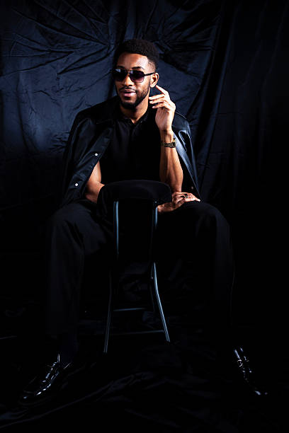 Portrait of afro men on black backround