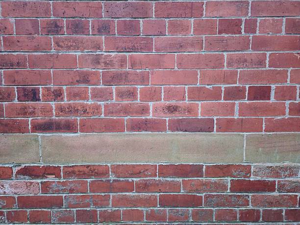 Brick Wall in Red - Brown in Glasgow. Scotland.  A close-up view of a brick wall displaying red - brown bricks