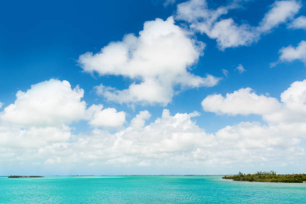 Turquoise sea and blue sky in Florida Keys, USA