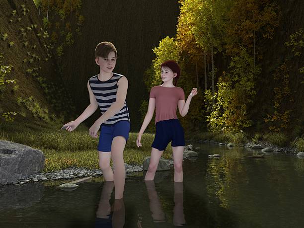 Teens Summer Vacation by the Creek