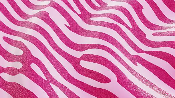 Horizontal 3d abstract pink zebra animal glitter pattern stripes copyspace banner template background wallpaper texture sparkle fashion design textile fabric magenta pastel vibrant feminine party