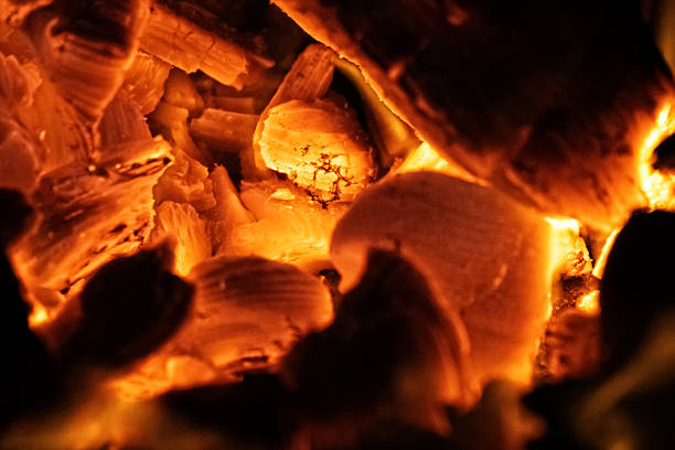 The fire and the heat of the fire, the embers, spurts of flame and Salamander fire spirits.