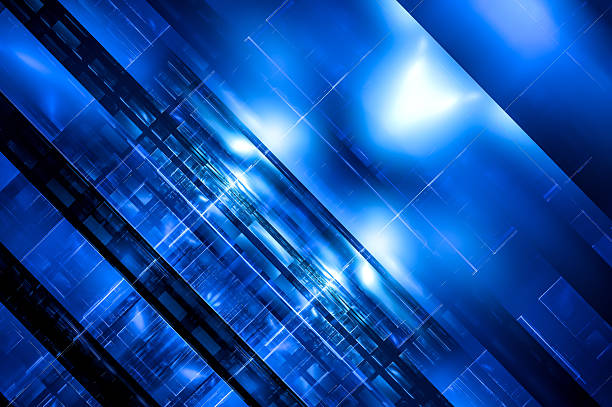 Abstract and background Fractal art, Future digital city lights technology network line Connected to every corner of the world, Technology and data connection, communications and science world concept