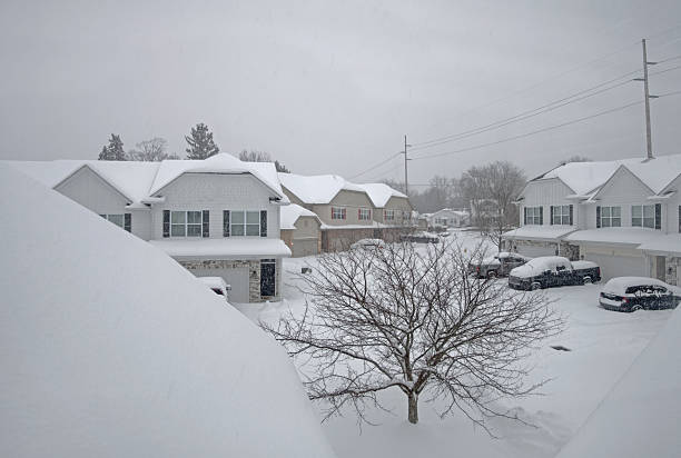 Community of Pennsylvania in Winter snowstorm, USA