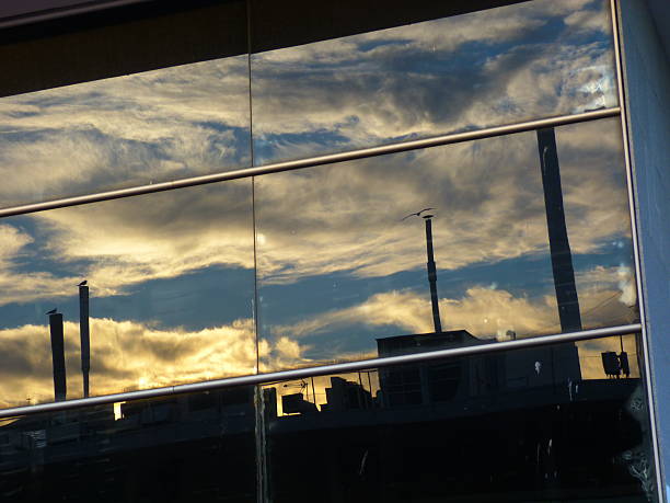 Clouds, reflections, glass, architecture, Barcelona, ​​Catalonia