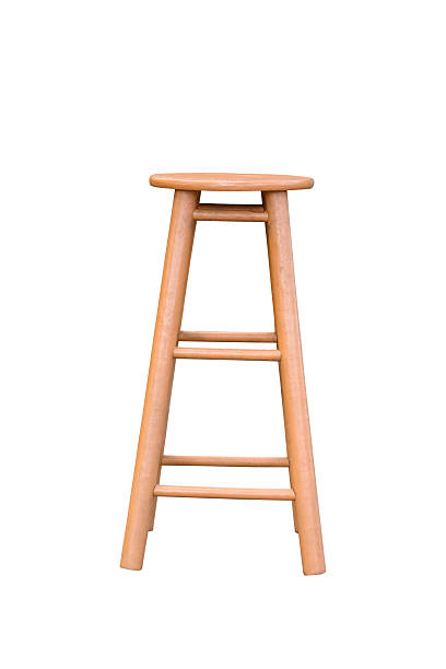 Wooden bar chair solated on white background, work with clipping path.