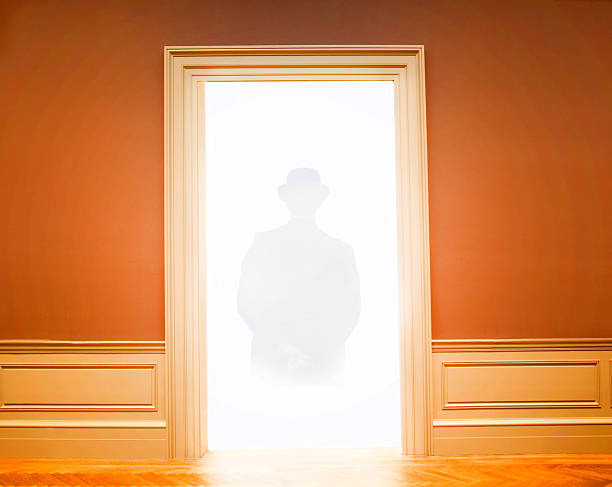 Germany Berlin.  male ghost walking in gallery