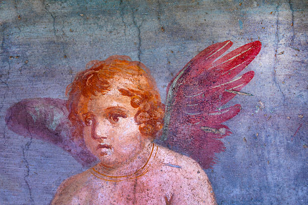 Italy Naples Pompeii.   wall painting,  fresco painting