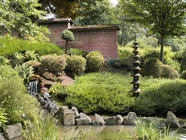 Japanischer Garten (Japanese Garden) during a summer season in Kaiserslautern, Germany.