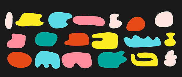 Set of colorful freeform abstract blobs. Organic liquid shapes with gradient colors. Perfect for cute, minimal, and modern graphic design projects.