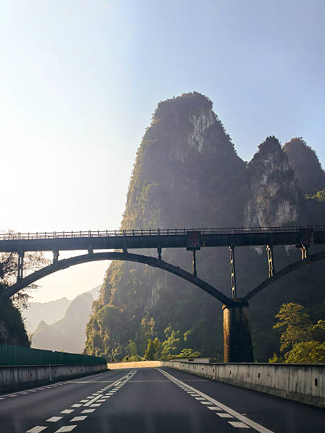 Scenic Road Trip Through Limestone Mountains in Guangxi, South China