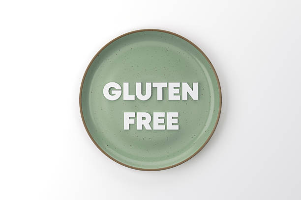 Plate And Gluten Free Letter On White Background