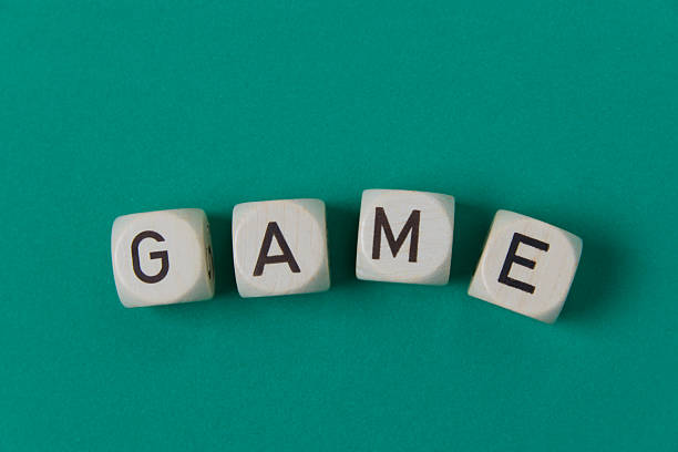 Four dice that form the word \