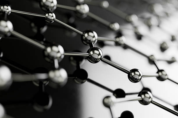 3D Molecular Lattice Concept in Silver and Black Tones