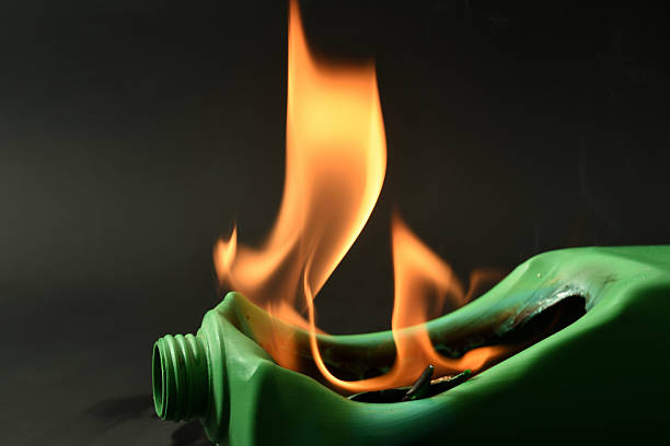 Shape of a fire burning. Yelow and orange flame on black background.