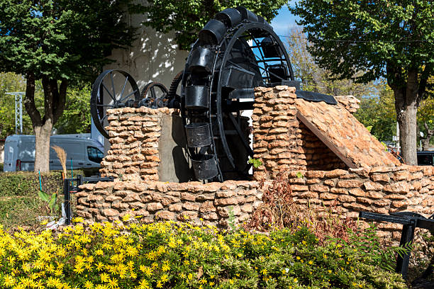 Old preserved device for drawing water from a well, image from Manzanares Ciudad Real, Spain