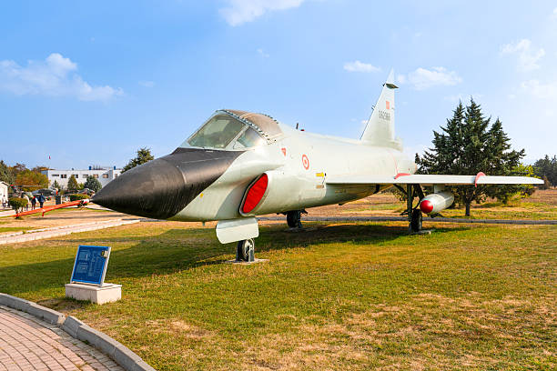 Ankara, Turkey - October 12, 2024: Convair TF-102A Delta Dagger Supersonic Interceptor Trainer Aircraft on Static Publicly Display at the Ankara Air Force Museum