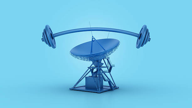 Barbell with Antenna - Color Background - 3D Rendering