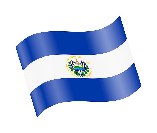 Realistic vector illustration of the national flag of El Salvador waving in the wind. High-quality design suitable for news, international politics, geography, diplomacy, global business, education and cultural concepts