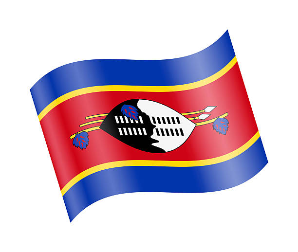 Realistic vector illustration of the national flag of Eswatini (Swaziland) waving in the wind. High-quality design suitable for news, international politics, geography, diplomacy, global business, education and cultural concepts