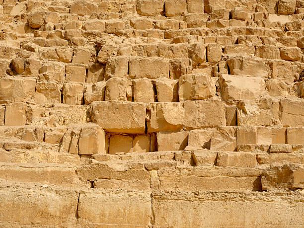 istock Close-up of ancient stone blocks from a pyramid in Egypt showcasing detailed textures 2258756730