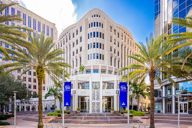 Orlando, FL, USA - January 23, 2026: Orlando City Hall building facade