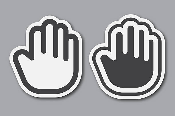 palm hand sticker icon set for design template