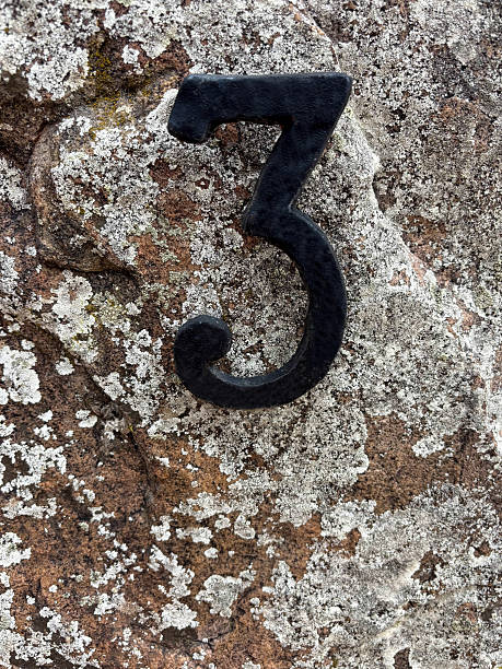 istock Number 3 Street Address on Mossy Stone 2258782683
