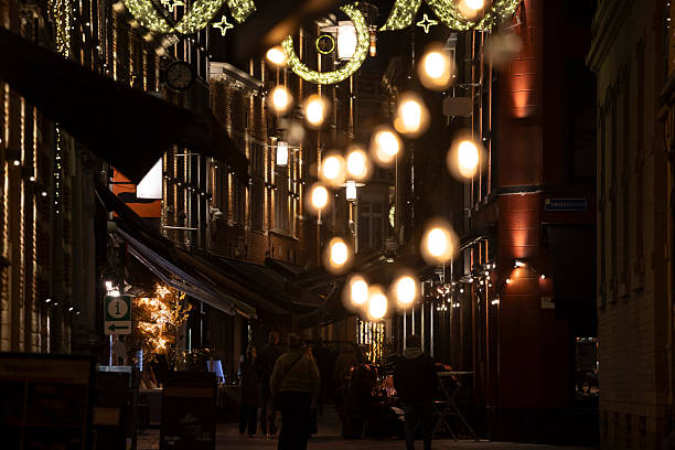 Christmas lights in London, England