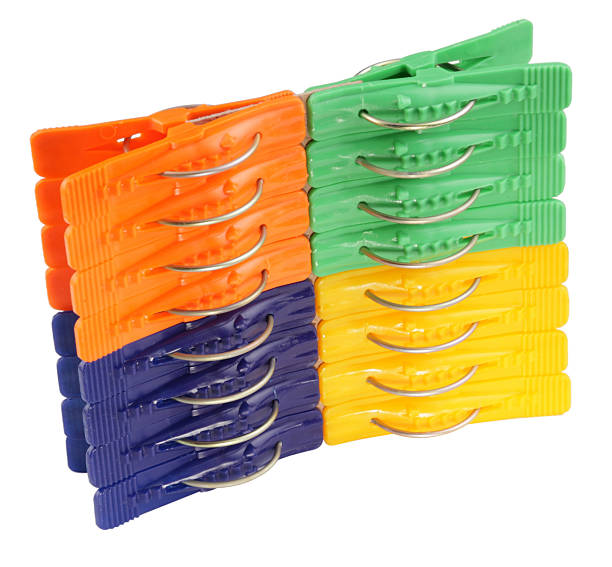 set of clothespin on white background
