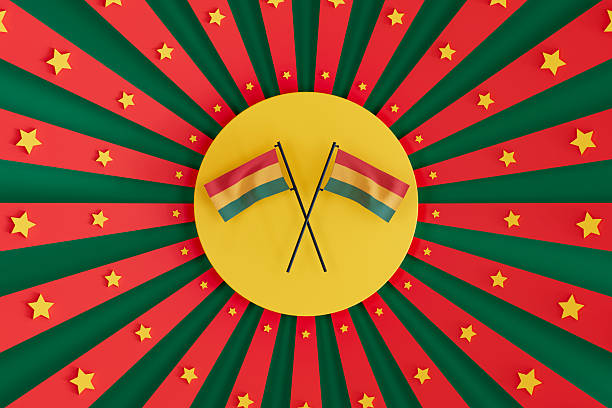 Juneteenth Black History Month Cinco de Mayo Holiday Background Grunge Pattern Red Green Yellow Orange Stripe Ribbon Abstract Paper Marble Concrete Cement Texture Close-Up Sparse Full Frame Design template for presentation, flyer, card, poster, brochure, banner