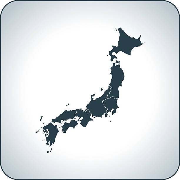 Japan Map With Regions Isolated On White Background Blank Map Of