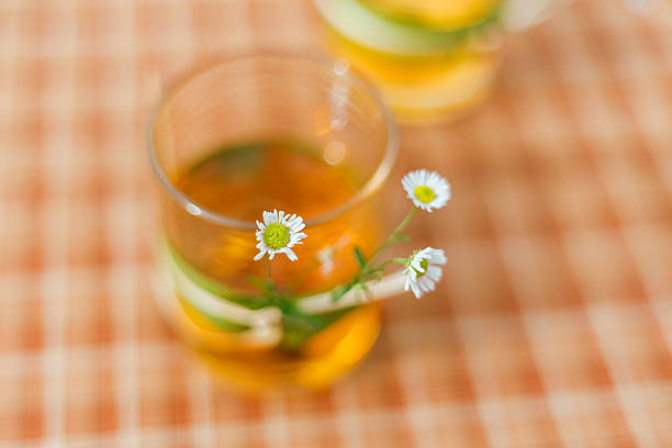 Close up Herbal Tea Served in Clear Glasses