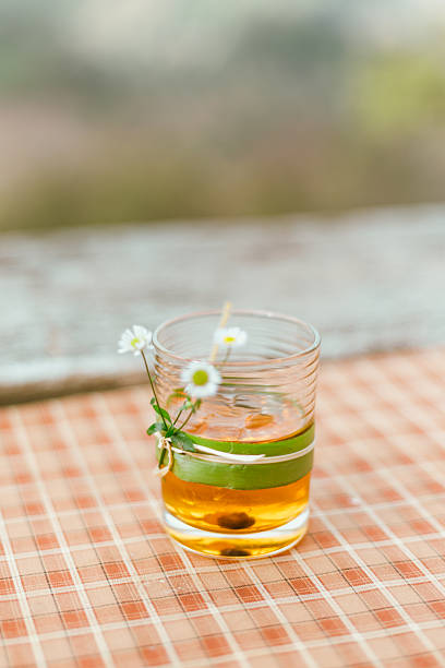 Close up Herbal Tea Served in Clear Glasses