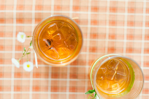 Close up Herbal Tea Served in Clear Glasses