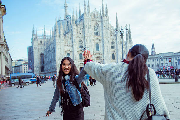 Friends having fun in the city