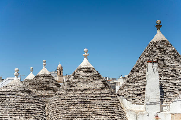 Detail of the famouse trulli houses in Alberobello. These round houses with stone roofs, found mainly in Apulia, are very well known in southern Italy.