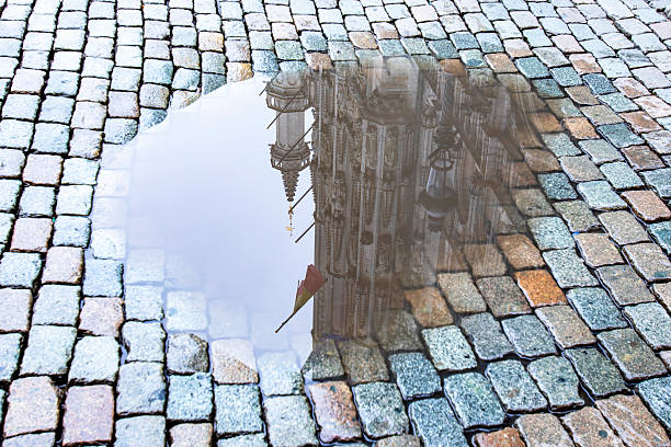 Grand Place in Brussels - photographed in January. The square, which includes Brussels Town Hall,  is encircled by elegant historic buildings dating back to the 14th century. It has been a UNESCO World Heritage Site since 1998
